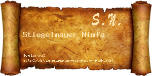Stiegelmayer Nimfa névjegykártya